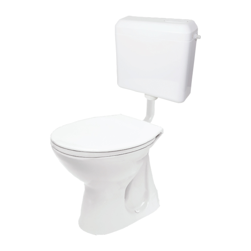 AQUA toilet kit: AQUA toilet cistern + Ø40/50 mm short (white) plastic waste pipe + ALFÖLDI faience