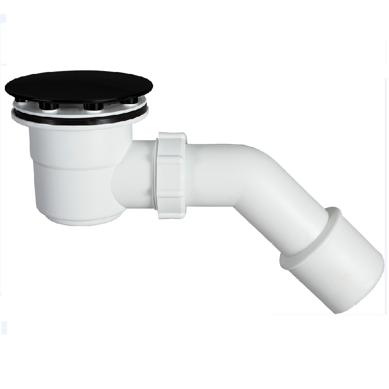 Ø60 mm shower trap, black painted, with removable air trap, cleanable