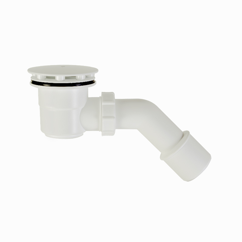 Ø60 mm shower trap, white plastic, with removable air trap, cleanable