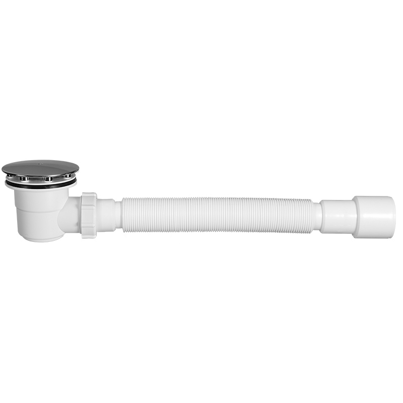 Ø60 mm shower trap with jolly flex pipe, chrome cover plated, with removable air trap, cleanable
