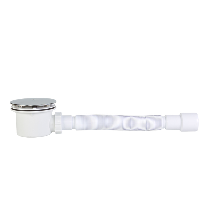 Ø90 mm shower trap with jolly flex pipe, chrome cover plated, with removable air trap, cleanable