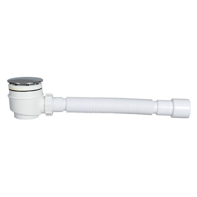 Ø50 mm shower trap with jolly flex pipe, chrome cover plated, cleanable