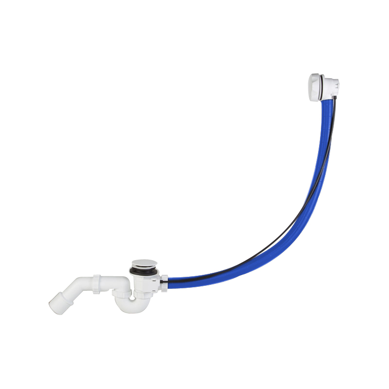 Automated bath trap (white plastic) with 1200 mm long cable with bowden