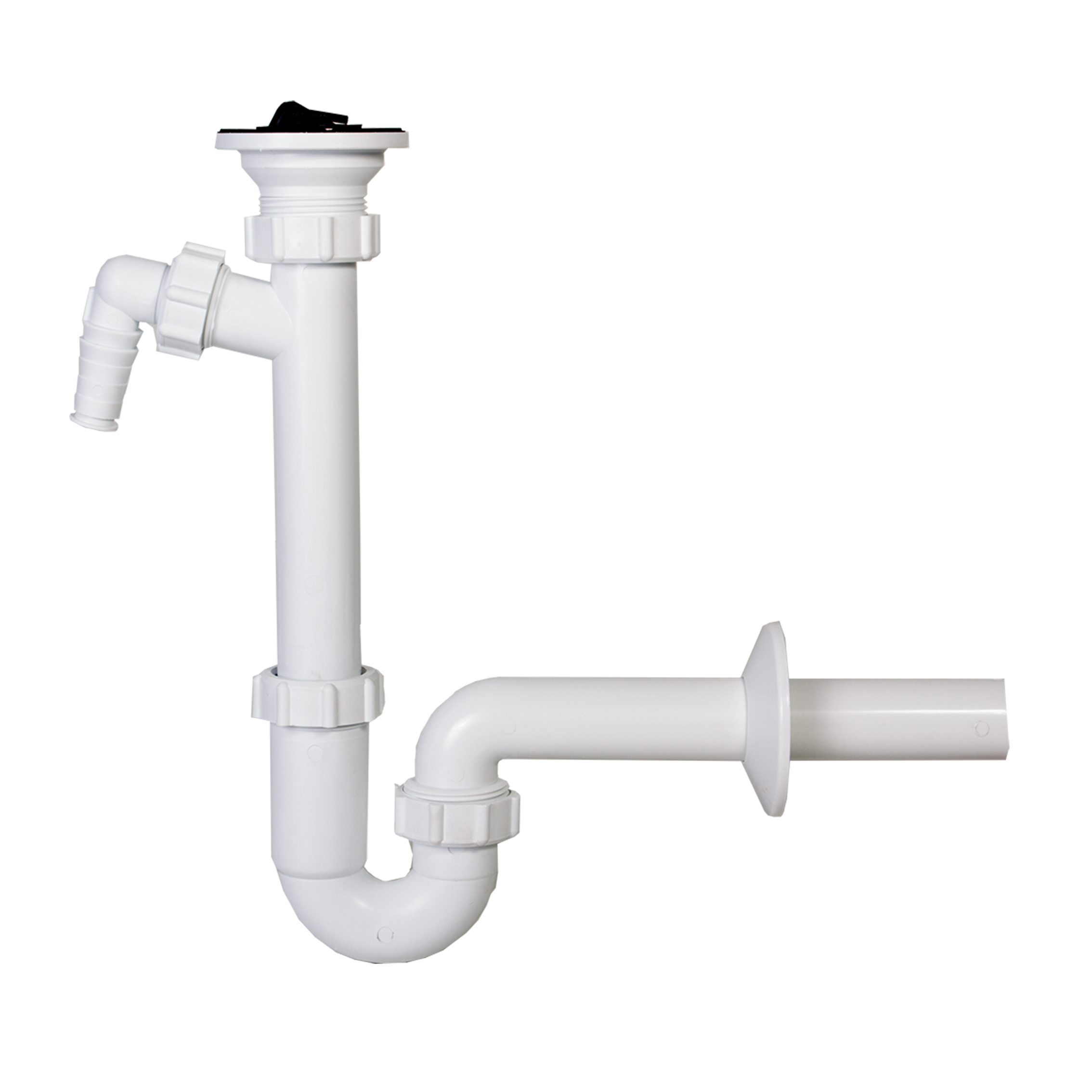 Single bowl pipe trap with sink waste, nozzle and Ø32 mm outlet