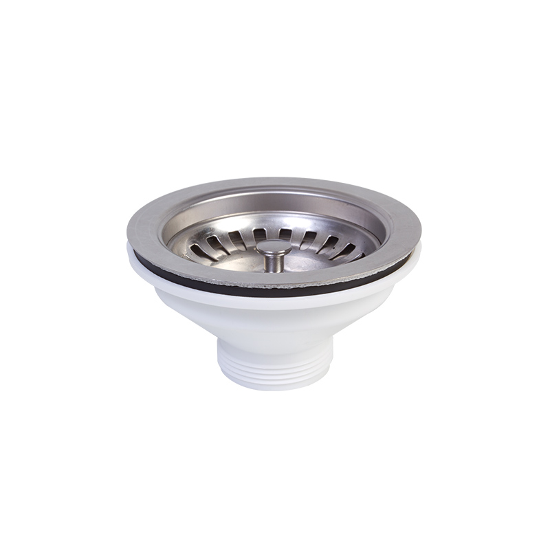 Basket strainer waste, Ø114 mm (6/4”) stainless steel flange with 30 mm height screw without overflow (for granite sink)