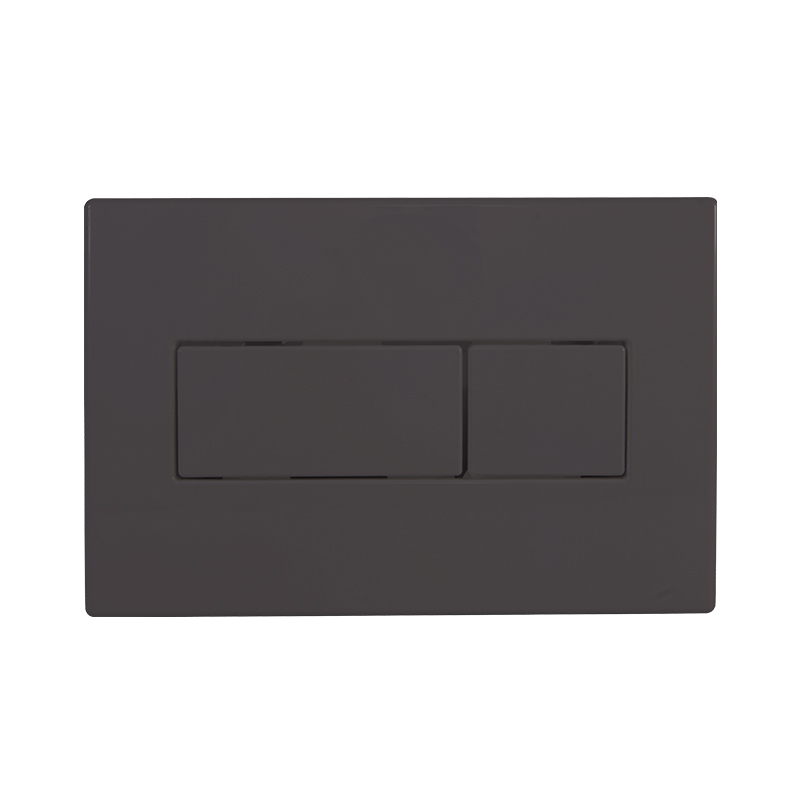 Flush plate with double press button, square design, (black) plastic