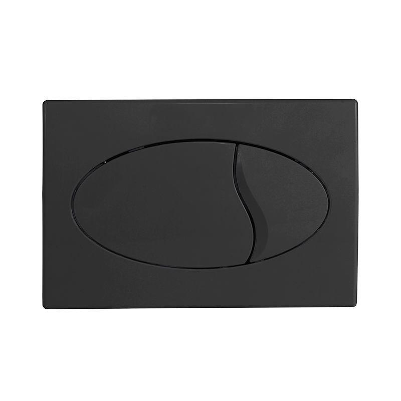 Podwójny owalny przycisk do podtynku plastikowy (czarny)