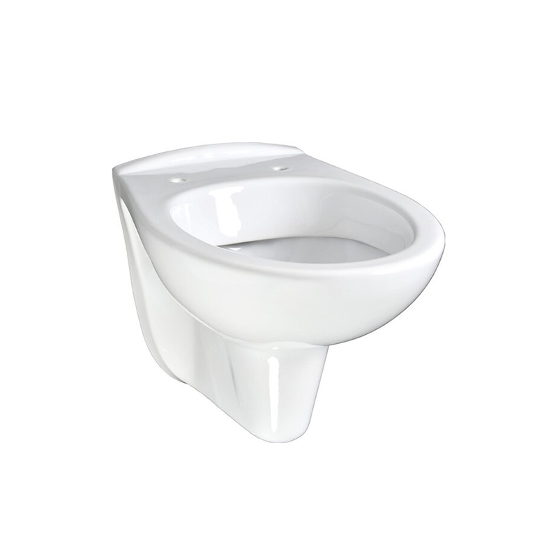 Wall-hung toilet with horizontal outlet