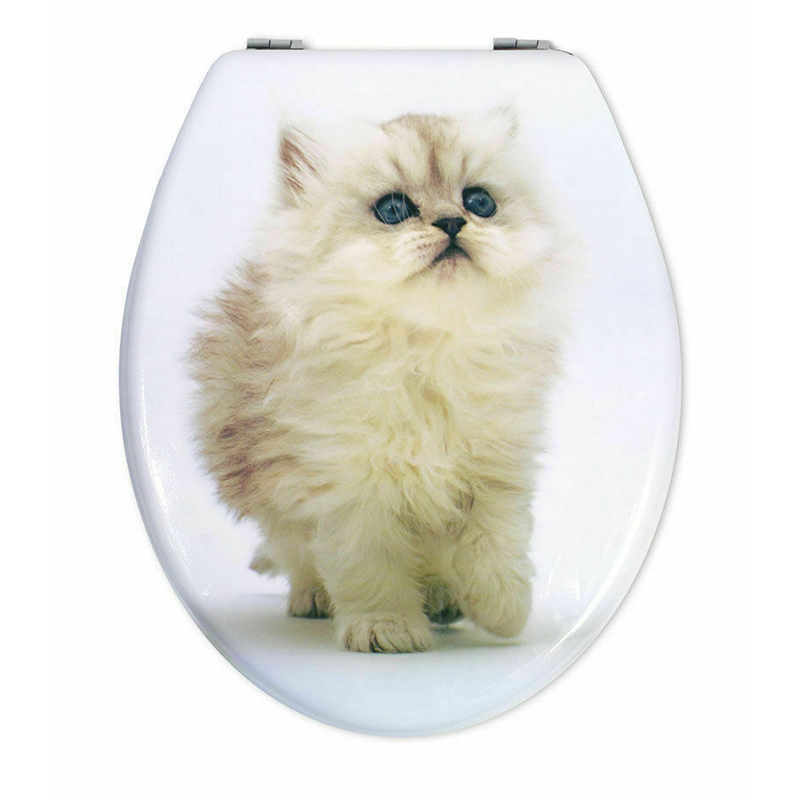 Capac WC, MDF, color, model „pisică persană” 