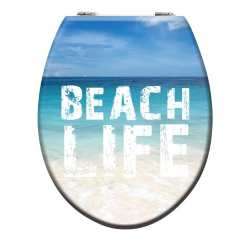 BEACH LIFE inscriptive designed Medium Density Fiberboard toilet seat